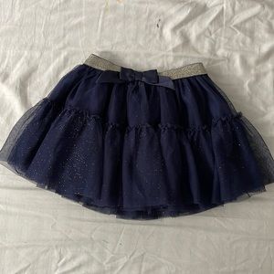 H&M toddler 2-4 years old, navy and gold tulle skirt.